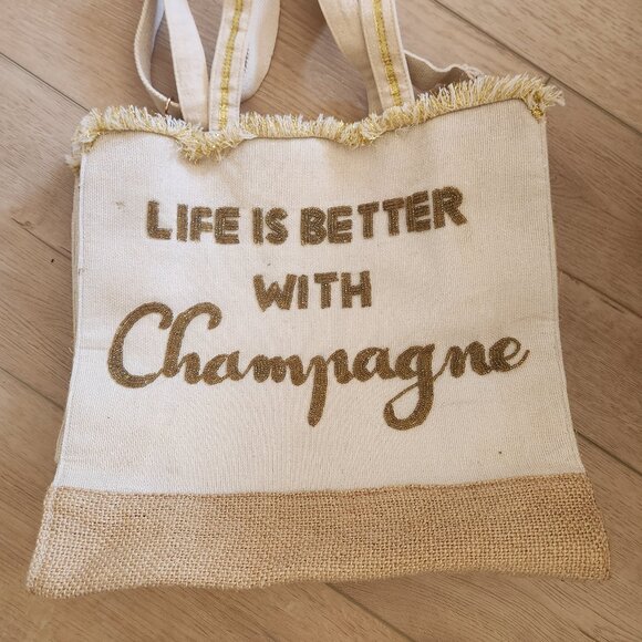 America & Beyond Life is Better with Champagne Seed Beaded Cotton & Jute Boho - Picture 4 of 13